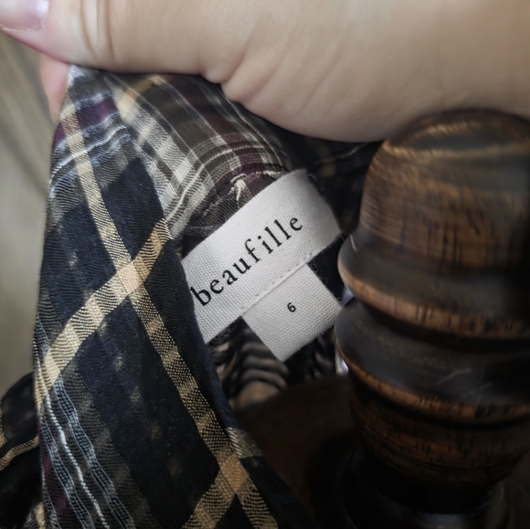 Beaufille Plaid High-Neck Top - Picture 3 of 4